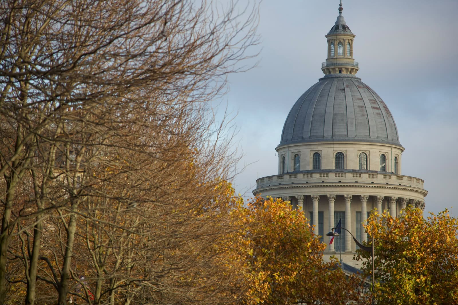 The Panthéon dome framed by autumn trees